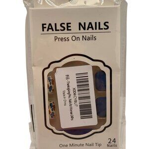 24-Piece Press On False Nails With Floral Design